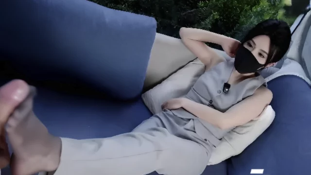 Xi Ye Lawyer Black Stockings Footjob and Riding